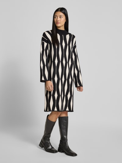 B.Young Knielanges Strickkleid mit Stehkragen Modell 'Otari' Black 1