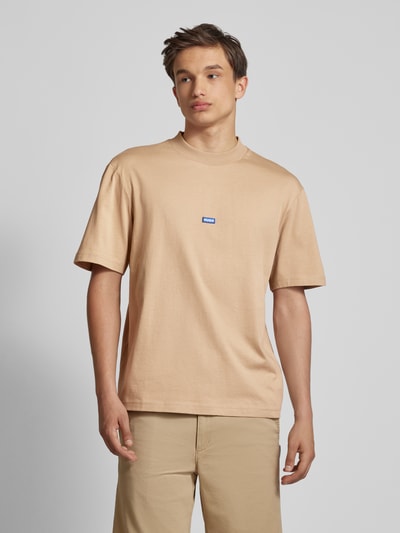 Hugo Blue T-Shirt mit Label-Patch Modell 'Nieros' Beige 4