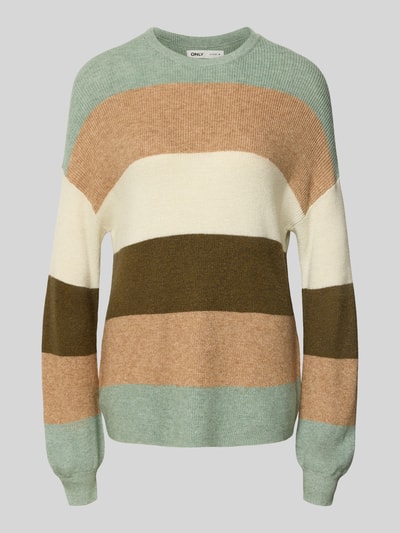 Only Sweter z dzianiny o luźnym kroju z mieszanki wiskozy model ‘ATIA’ Trzcinowy melanż 2