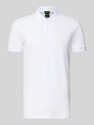 BOSS Green Regular Fit Poloshirt aus reiner Baumwolle Modell 'PIO 1' Weiss 2