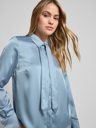 Christian Berg Woman Selection Regular fit overhemdblouse van satijn met platte kraag Rookblauw - 3