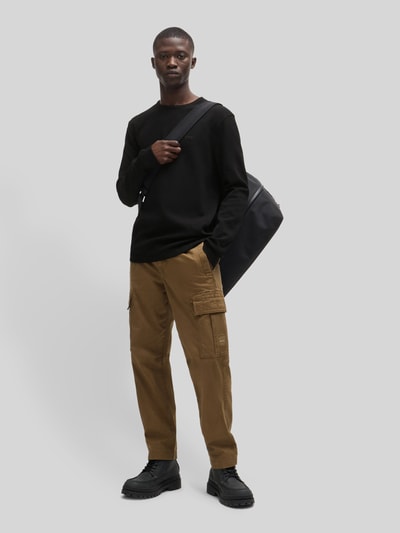 BOSS Orange Regular fit shirt met lange mouwen en wafelstructuur, model 'TEMPESTO' Zwart - 1