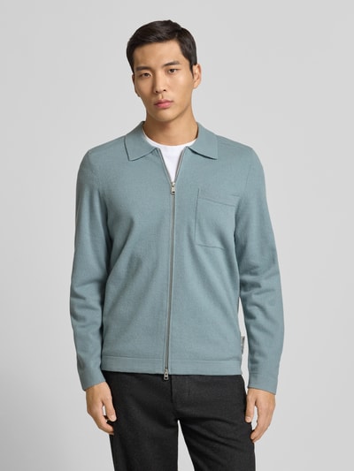 Marc O'Polo Regular Fit Strickjacke aus Schurwoll-Mix Eisblau 4
