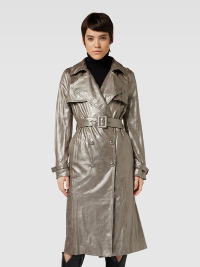 Guess Trenchcoat mit Taillengürtel Modell 'ADELE' Silber 4