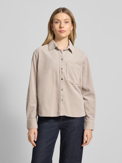 Christian Berg Woman Relaxed Fit Hemdbluse in Cord-Optik Sand 4