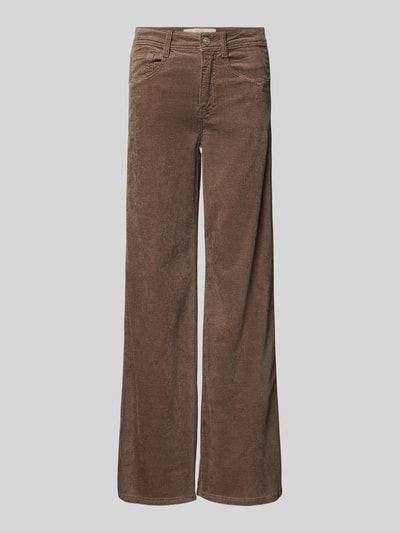 Gang Wide Leg Cordhose im 5-Pocket-Design Modell 'AMELIE' Taupe 2