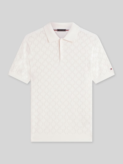 Tommy Hilfiger Regular Fit Poloshirt mit Pointelle-Muster Offwhite 2