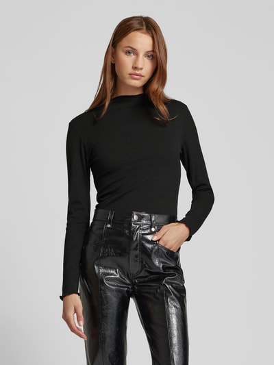 B.Young Shirt met lange mouwen en turtleneck, model 'Papilone' Zwart - 4