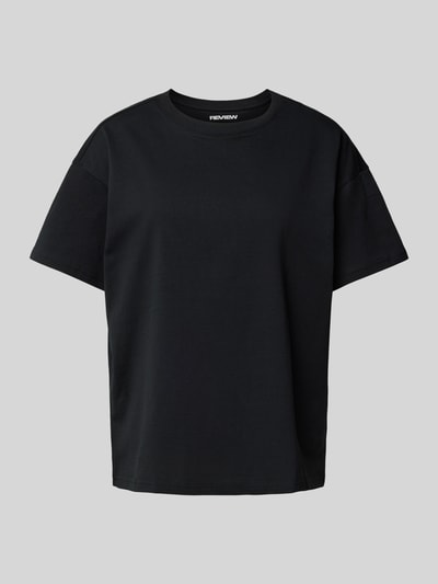 Review T-Shirt mit überschnittenen Schultern Black 2