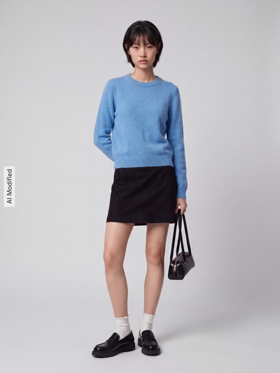 Jake*s Casual Regular Fit Pullover aus reinem Kaschmir Sky 1