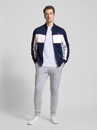 Lacoste Sweatjacke mit Stehkragen Modell 'TAFFETA' Dunkelblau 1