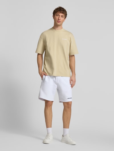 PEGADOR Oversized T-Shirt mit Logo-Stitching Sand 1