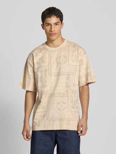 KARL KANI T-shirt met labelstitching Beige - 4