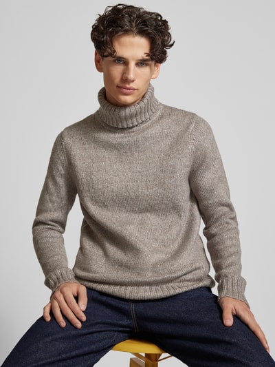 Superdry Strickpullover mit Rollkragen und Viskose-Anteil Mittelgrau 3