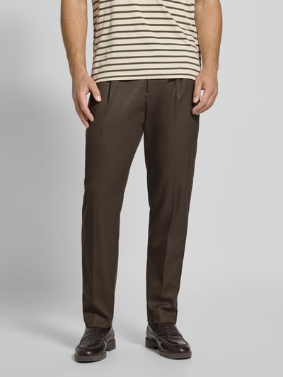 Antony Morato Loose Fit Stoffhose aus Leinen-Viskose-Mix Modell 'NEIL' Oliv 4