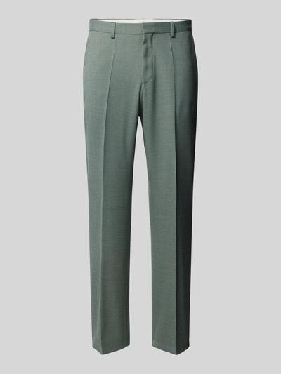 BOSS Slim fit pantalon met persplooien, model 'Lenon' Groen - 1