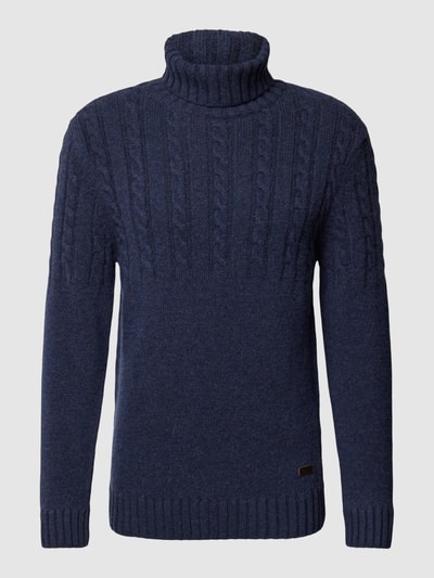 Barbour Strickpullover mit Zopfmuster Marine 2