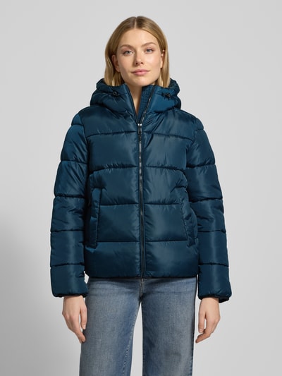 Tom Tailor Denim Regular Fit pikowana kurtka z przeszyciem z logo Ciemnoniebieski 4