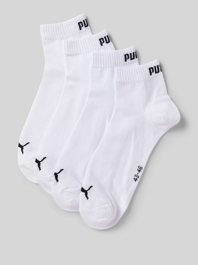 Puma Socken mit Label-Schriftzug im 4er-Pack Weiss 1