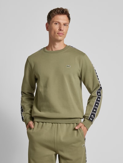 Lacoste Sweatshirt met labelstitching Olijfgroen - 4