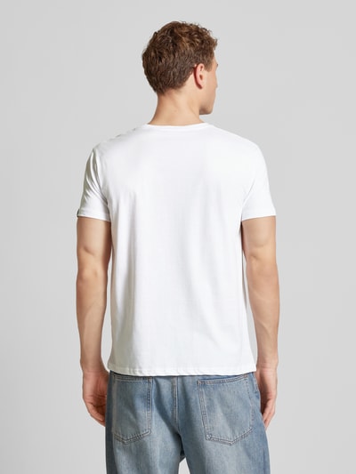 Alpha Industries T-Shirt mit Label-Print Modell 'Rainbow' Weiss 5