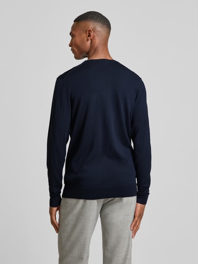 Profuomo Wollpullover mit Rundhalsausschnitt Marine 5