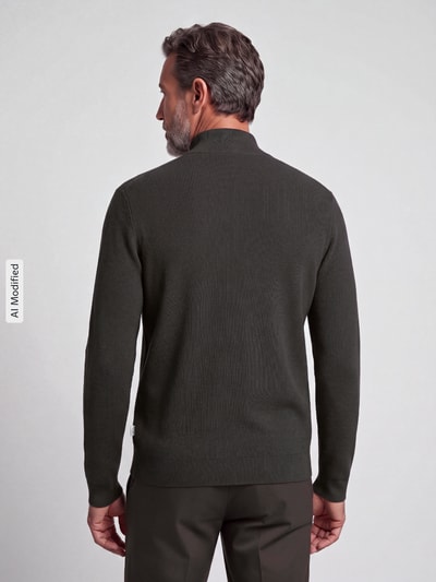 ONLY & SONS Regular Fit Troyer aus Baumwoll-Mix Modell 'PHIL' Schlamm 5