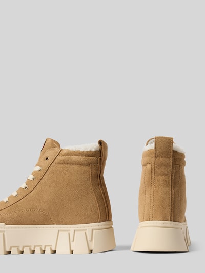Tommy Jeans Kozaki sznurowane z naturalnej skóry welurowej model ‘VULC’ Jasnobrązowy 2