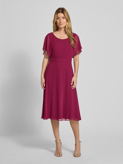 Vera Mont Knielanges Cocktailkleid mit Rundhalsausschnitt Bordeaux 4