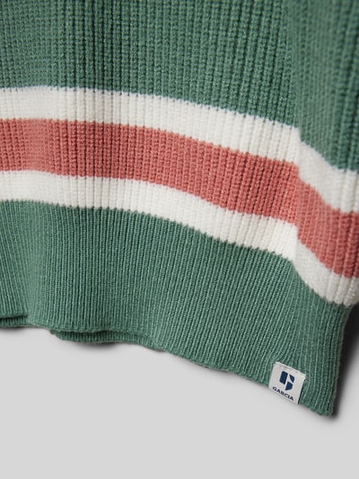 Garcia Gebreide pullover met ribboorden Rietgroen - 2