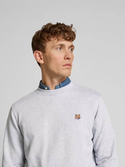 MAISON KITSUNÉ Sweatshirt aus reiner Baumwolle Hellgrau 3