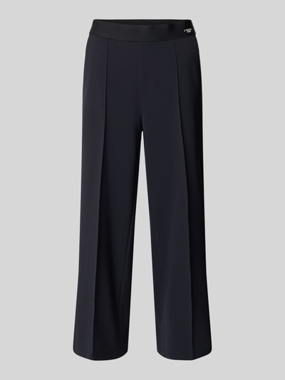 Produktfoto, czarna Straight Fit Stoffhose mit Ziernaht Modell 'Cameron' von Cambio, elastyczny pas, tylne kieszenie, logo, Szerokość w rozmiarze 36: 39 cm, długość wewnętrzna nogawki 67 cm