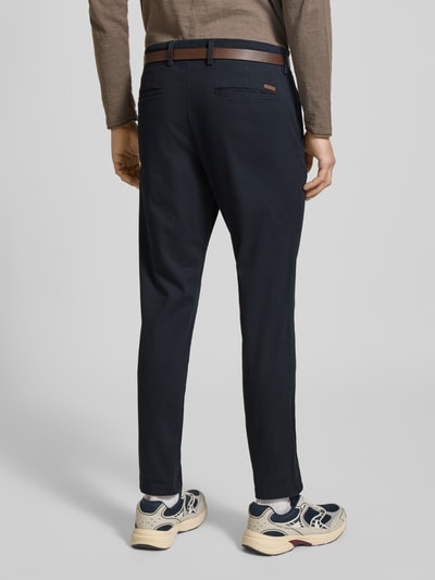 JACK & JONES Slim fit stoffen broek met afneembare riem Model 'Marco' Donkerblauw - 5