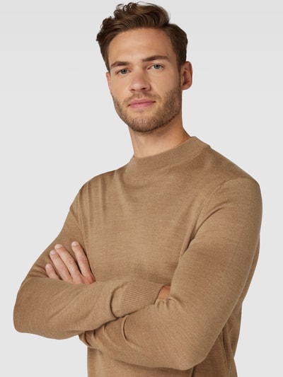 JOOP! Collection Strickpullover mit Rundhalsausschnitt Modell 'Davide' Camel 3