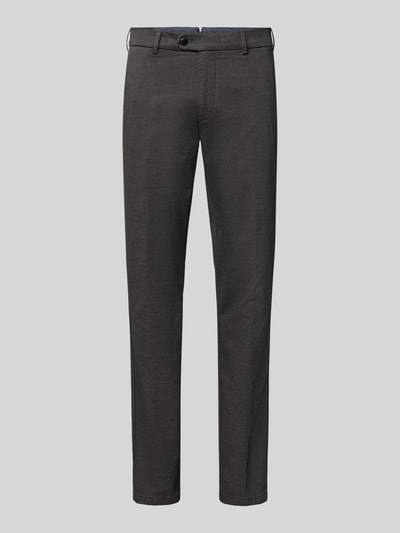 Produktfoto, dunkelgraue Baumwoll-Mix Hose mit geradem Schnitt, glatte Oberfläche, Regular Fit Chino aus Baumwoll-Mix Modell 'Lupus' von MMX, Herren Chino