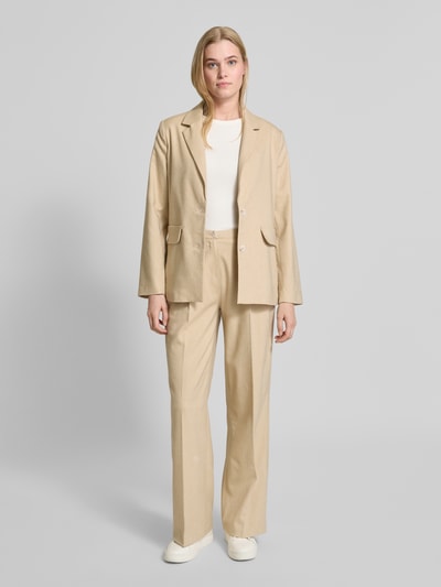 OPUS Stoffen broek met persplooien en steekzakken, model 'Maiga' Zand - 1