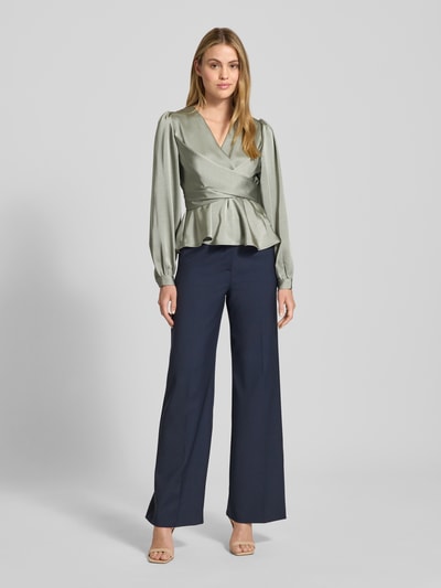 Neo Noir Bluzka z długim rękawem i dekoltem w serek Trzcinowy 1