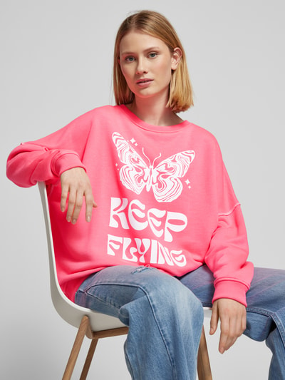 miss goodlife Oversized Sweatshirt mit Motiv- und Statement-Print Pink 3