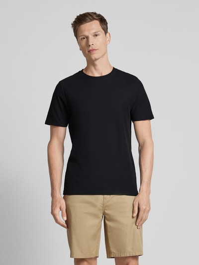 MCNEAL T-shirt met geribde ronde hals Zwart - 4
