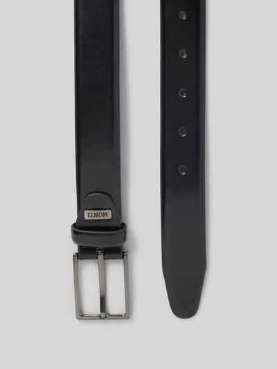 Monti Leren riem met doornsluiting van metaal Zwart - 3