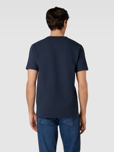 SELECTED HOMME T-shirt met structuurmotief, model 'SANDER' Marineblauw - 5