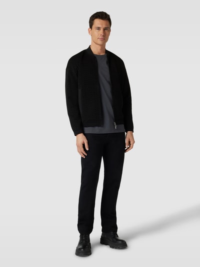 Emporio Armani Bomberjacke mit Allover-Label-Print Black 1