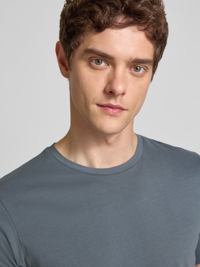 Superdry T-shirt met geribde ronde hals Middengrijs - 3