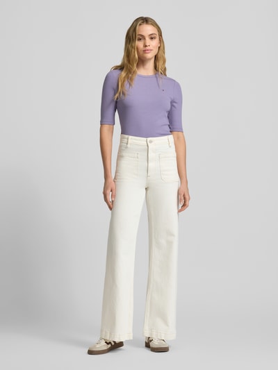 Tommy Hilfiger Slim fit T-shirt van viscosemix Lavendel - 1