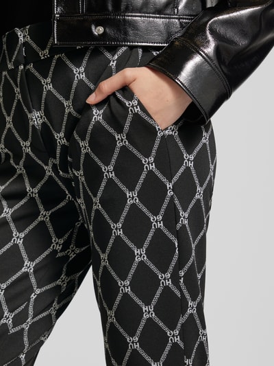 HUGO Slim fit stoffen broek met verkort model, model 'Hedima' Zwart - 3