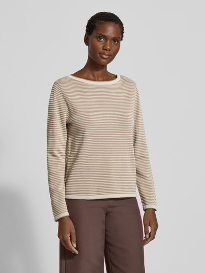 Tom Tailor Regular Fit Pullover aus reiner Baumwolle Taupe 4