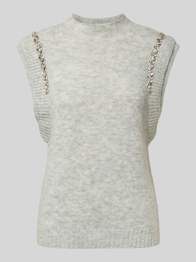 Copenhagen Muse Pullunder mit Ziersteinbesatz Modell 'IBRA' Hellgrau Melange 2