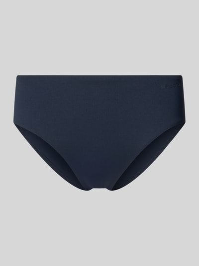 Produktfoto, Bikini Slip mit Label-Detail von Marc O'Polo, dunkelblau, unifarben, feine Stretch-Webstruktur, für Damen