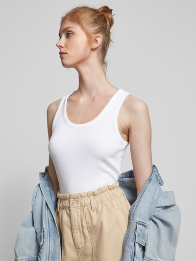 Tom Tailor Denim Tanktop met ribboorden Wit - 3