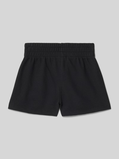 Produktfoto, Regular Fit Shorts aus Baumwoll-Mix von adidas Originals, schwarz, unifarben, elastischer Bund, Piqué-Struktur, Rückansicht